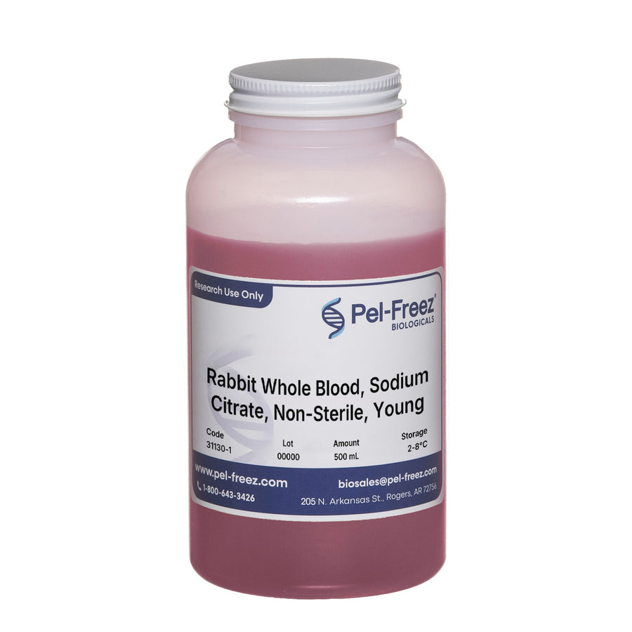 Rabbit Whole Blood, Sodium Citrate, Non-Sterile, Young