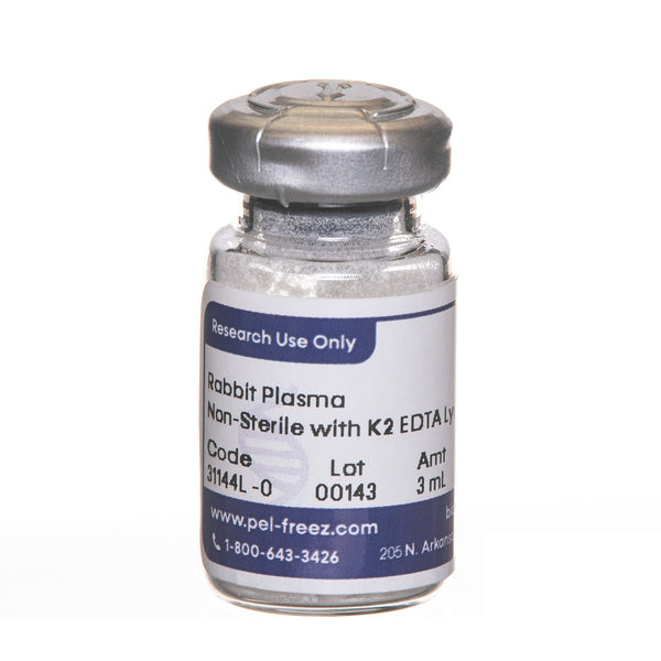 Rabbit Plasma, K2 EDTA, Non-Sterile, Young, Lyophilized