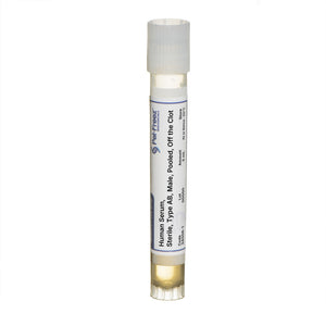 Human Serum, Sterile, Type AB, Male, Pooled, Off the Clot