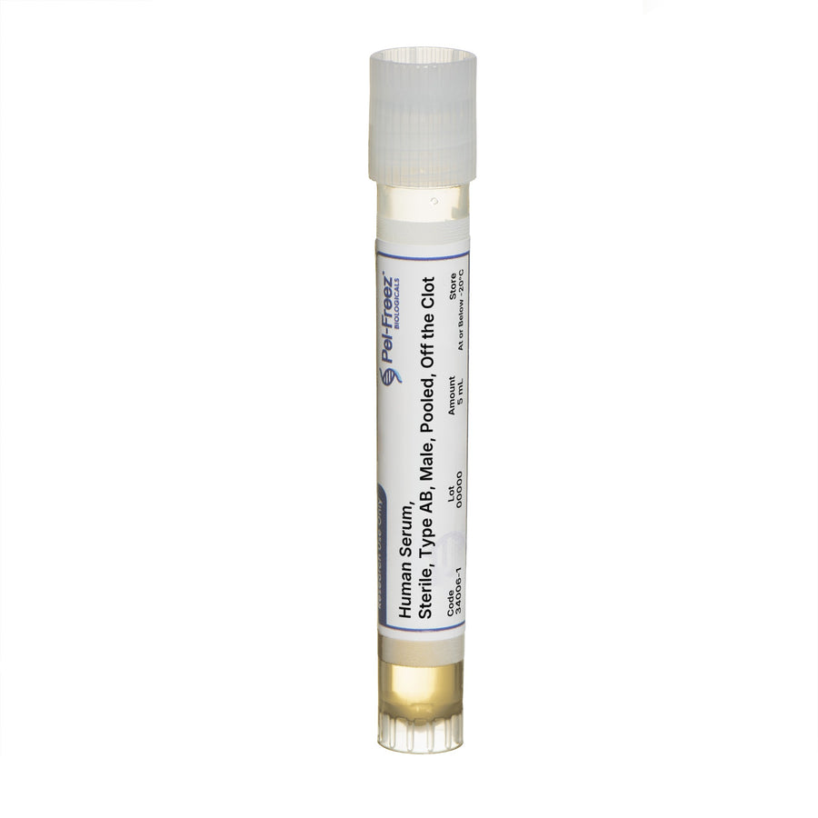 Human Serum, Sterile, Type AB, Male, Pooled, Off the Clot