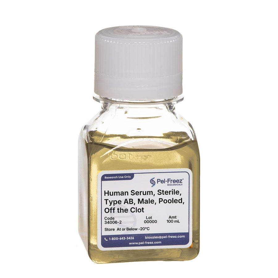 Human Serum, Sterile, Type AB, Male, Pooled, Off the Clot