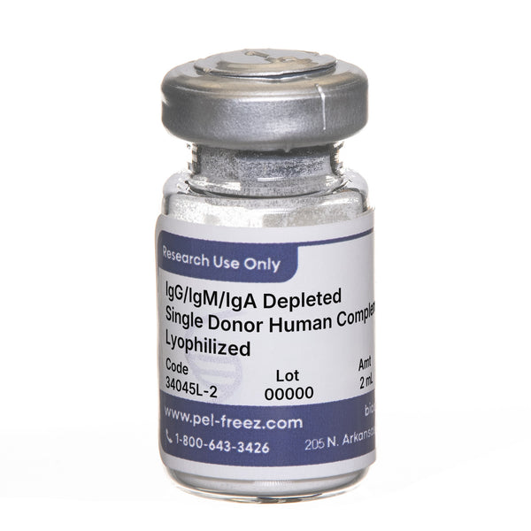 Human Complement, Single Donor, IgG/IgM/IgA Depleted, Lyophilized