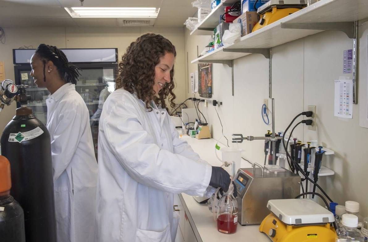 Pel-Freez team member in the lab