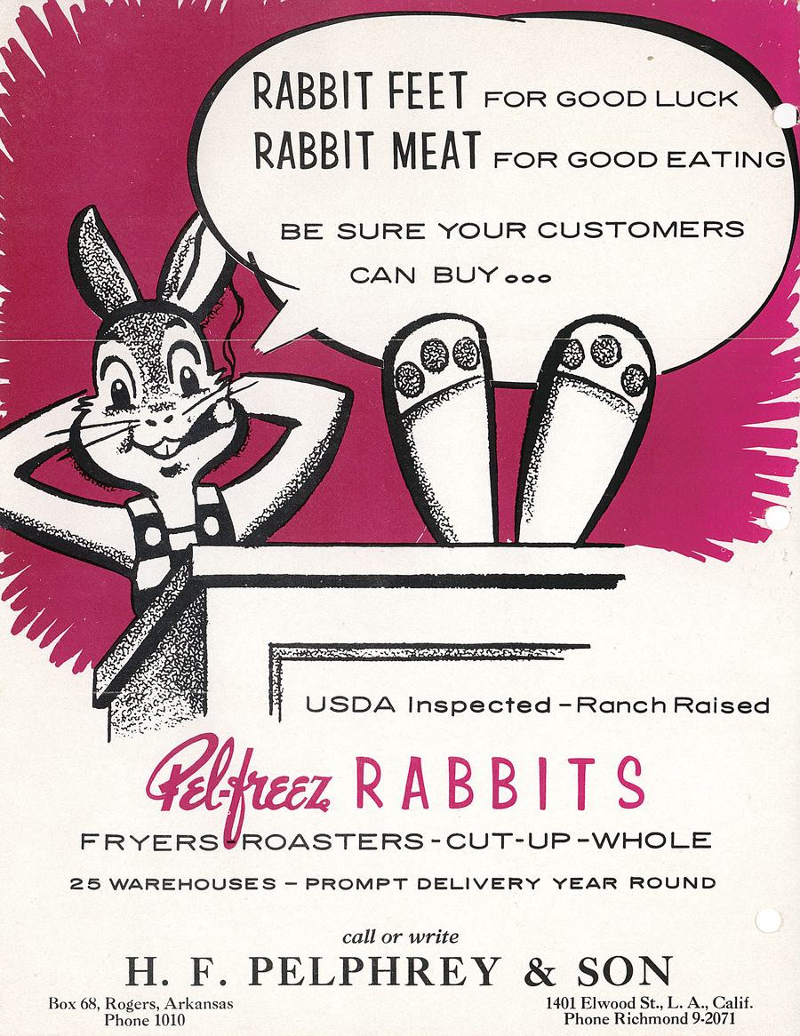 “Rabbit feet for good luck, rabbit meat for good eating”: an H. F. Pelphrey and Son trade card