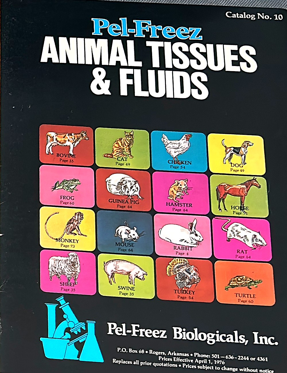 Animal Tissues & Fluids, Catalog No. 10