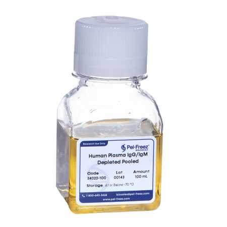 Poly bottle of antibody depleted human plasma