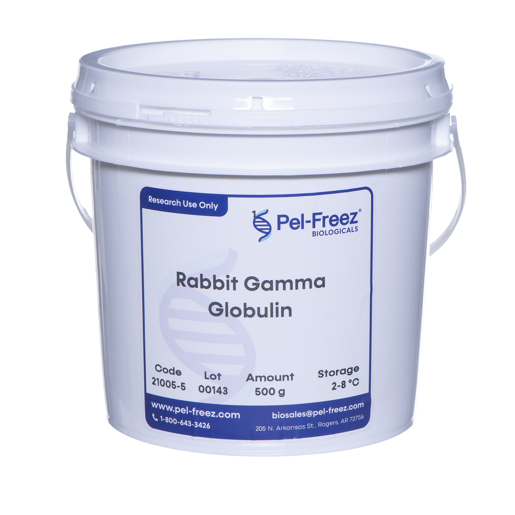 Different size containers of animal gamma globulin fractions